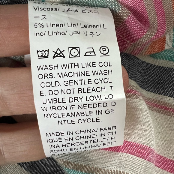 Emery Rose Striped Print Batwing Sleeve Tunic Dress - Picture 10 of 11